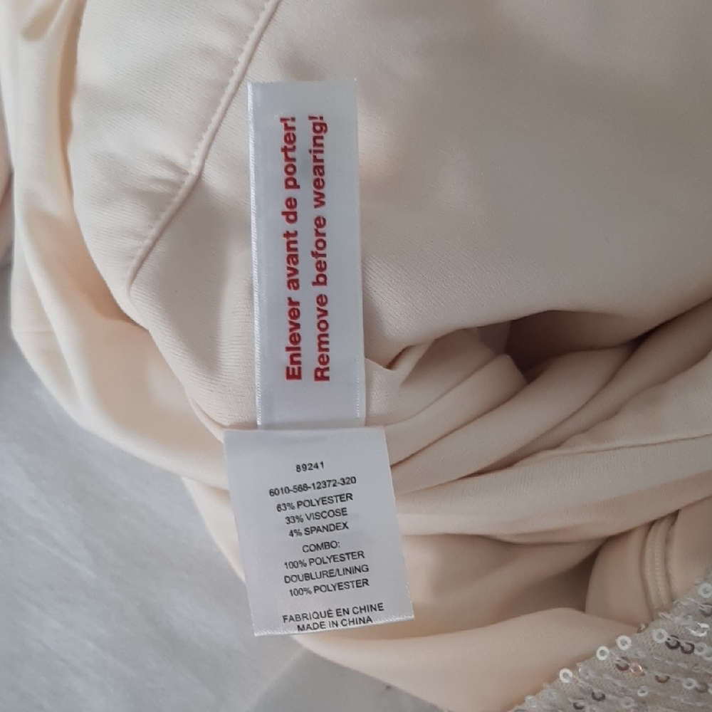 NEW๐MELANIE LYNE๐CREAM Silver Sequin WIDE LEG Jumpsuit with STRETCH Sz ML - Picture 6 of 13